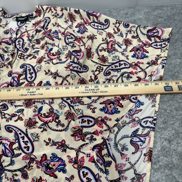 NWT Tolani Batwing Blouse Size S Cupro Paisley Floral Boho Chic Oversized - Picture 9 of 11